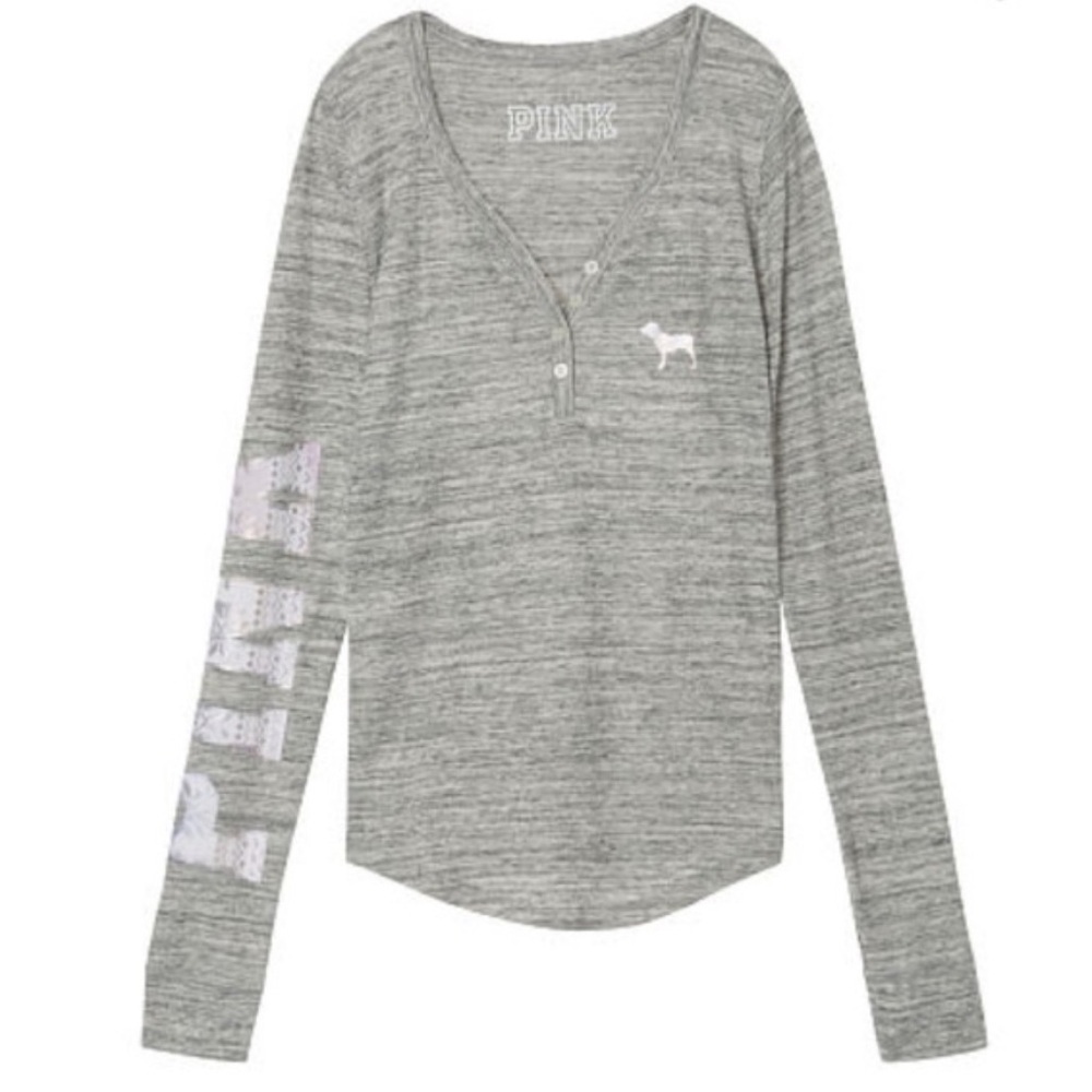 Victoria’s Secret PINK Thermal Sleep Henley Top L